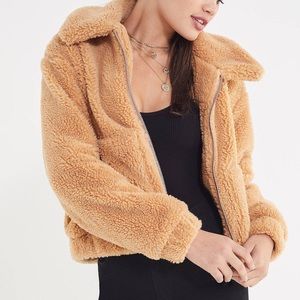 Urban Outfitters Cropped Teddy Jacket